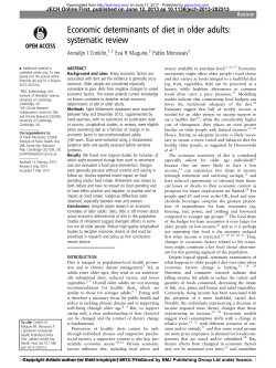 Economic determinants of diet in older adults: systematic review