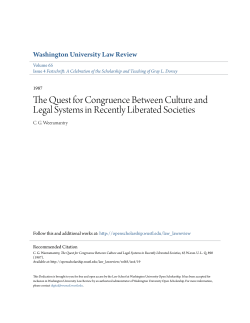 The Quest for Congruence Between Culture and Legal Systems in