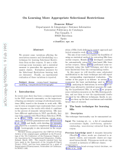 On Learning More Appropriate Selectional Restrictions