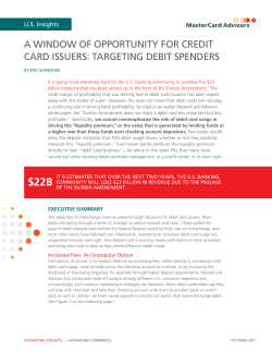 A Window of Opportunity for Credit Card Issuers: Targeting debit