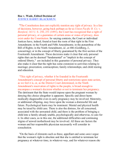 Roe v. Wade, Edited Decision of JUSTICE HARRY BLACKMUN