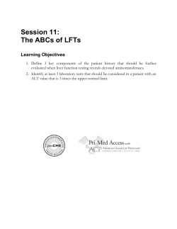 Session 11: The ABCs of LFTs - Pri-Med
