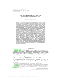 ON THE NUMERICAL EVALUATION OF FREDHOLM