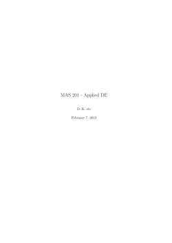 MAS 201 - Applied DE