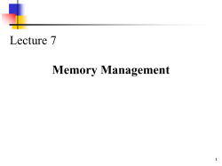 Lecture 7 Memory Management