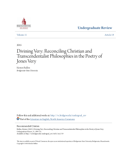 Divining Very: Reconciling Christian and Transcendentalist
