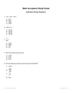 Math Accuplacer Study Guide