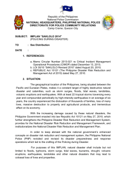 Implan SAKLOLO 2014 - Directorate for Police Community Relations