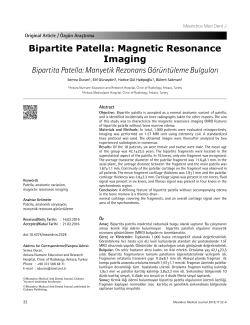 Bipartite Patella: Magnetic Resonance Imaging