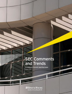 SEC Comments and Trends
