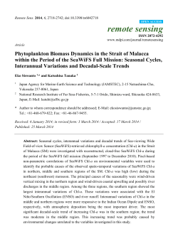 Phytoplankton Biomass Dynamics in the Strait of Malacca within the