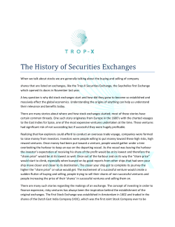 The History of Securities Exchanges - Trop-X