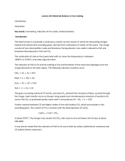 Materials Balance in Iron making
