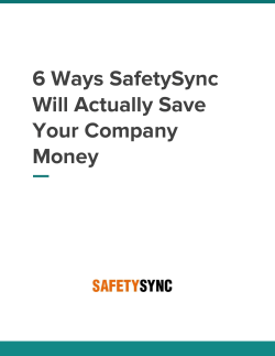 6 Ways SafetySync Will Actually Save Your Company Money
