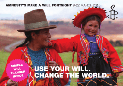 Amnesty`s Make a Will Fortnight