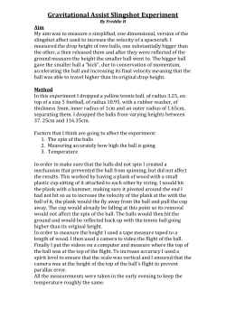 Gravitational Assist Slingshot Experiment