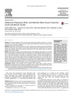 Adolescent Pregnancy, Birth, and Abortion Rates Across Countries
