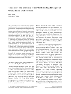 The Nature and Efficiency of the Word Reading