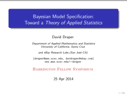 Bayesian Model Specification - soe.ucsc.edu