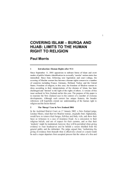 covering islam &ndash; burqa and hijab: limits to the human right to religion
