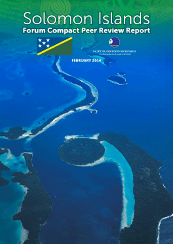 Solomon Islands Solomon Islands - Pacific Islands Forum Secretariat