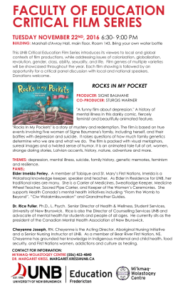 faculty of education critical film series