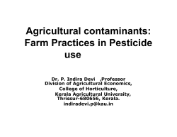 Agricultural contaminants: Farm Practices in Pesticide Farm