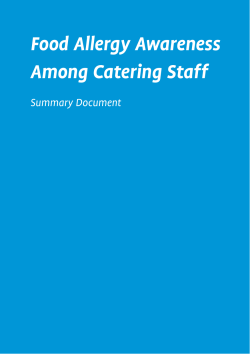 Food Allergy Awareness Among Catering Staff
