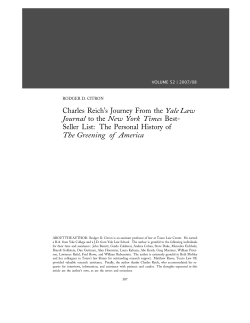 Charles Reich`s Journey From the Yale Law Journal to the New York