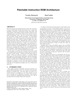 Patchable Instruction ROM Architecture - UCSD CSE