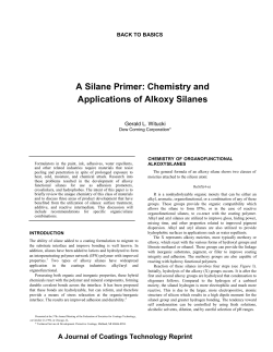 A Silane Primer: Chemistry and Applications of Alkoxy Silanes