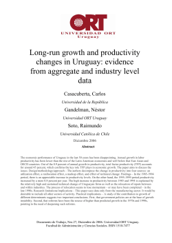 Long run growth and productivity changes in Uruguay : evidence
