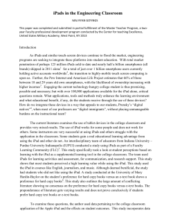 iPads in the Engineering Classroom