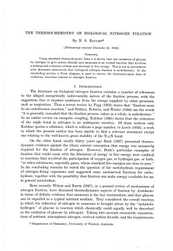 THE THERMOCHEMISTRY OF BIOLOGICAL NITROGEN FIXATION