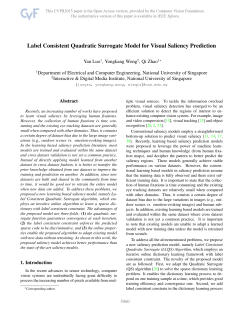 Label Consistent Quadratic Surrogate Model for Visual Saliency