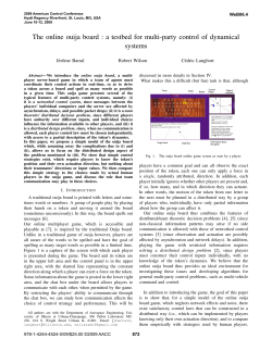 The online ouija board : a testbed for multi