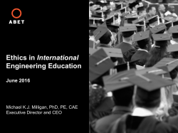 Ethics in International Engineering Education
