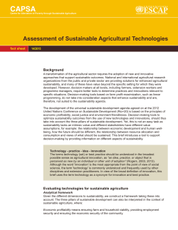 Assessment of Sustainable Agricultural Technologies