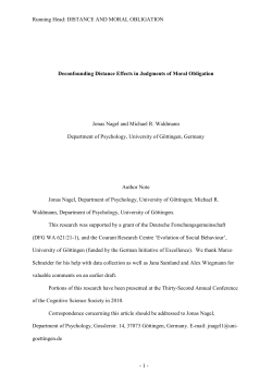 Running Head: DISTANCE AND MORAL OBLIGATION