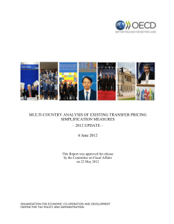 MULTI-COUNTRY ANALYSIS OF EXISTING TRANSFER PRICING