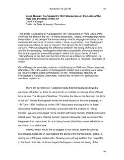Konturen VII (2015) 64 64 Being Human: Kierkegaard`s 1847
