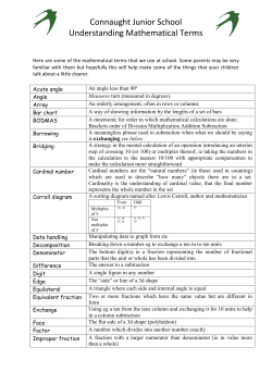 Connaught Junior School Understanding Mathematical Terms