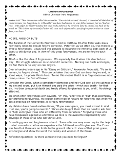 October Forgiveness Devotion