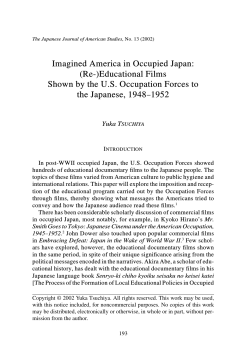 Imagined America in Occupied Japan: (Re