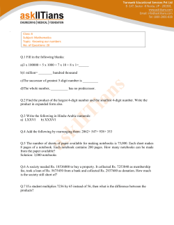 Q.1 Fill in the following blanks