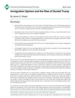 Immigration Opinion and the Rise of Donald Trump