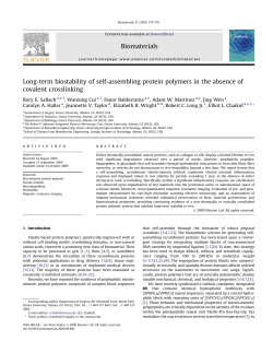 Long-term biostability of self-assembling protein polymers in the