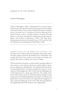 America in the World - Institute for Advanced Studies in Culture