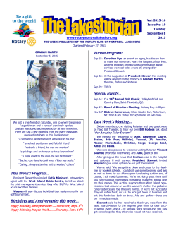 RCML Bulletin - Rotary Club of Montreal