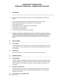 DARWIN PORT CORPORATION TERMS AND CONDITIONS